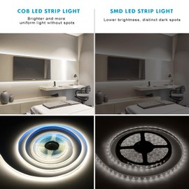 INDARUN Neutral White Cob Led Strip Light 4000K, 5m Led Tape Light 320LEDs/Meter for Home Decoration