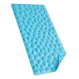 Bligli Non-Slip Bathtub Mat, Soft Rubber Anti-Slip Bathroom Bath Shower Mat Tub Mats with Strong Suction Cups, 100% BPA Free (Blue)