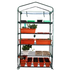 Worth Garden 50% Extra Wide Mini Greenhouse 5 Tier Portable Plant Tower greenhouses - Indoor and Outdoor Wheatgrass Growing Green House - Dimensions 19″x40″x75″