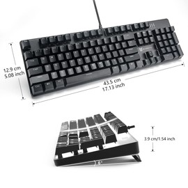 Qisan Mechanical Gaming Keyboard Full Size 104 Keys US Layout Wired Keyboard Red Switch Backlit Keyboard Gaming Computer Keyboards | Ergonomic Keyboard | Computer Accessories | Gaming Desktop