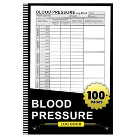 Blood Pressure Log Book: Blood Pressure Log for Daily Tracking, Simple BP and Heart Rate Record Book at Home, (6" x 9" Inches)