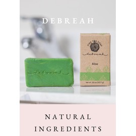 Debreah Aloe Bar Soap, Benefits of Pine Tar with a Fresh Smell, for Men and Women, Handmade, Vegan, Hot Process, Face And Body Soap