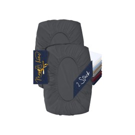 Marie´s Home Pack of 2 Cushion Covers for Neck Support Pillow, Pillow Case for Neck Pillow, Fitted Cover and Cushion Cover, 1627.2372, S (30-35 x 45-50 cm), Anthracite