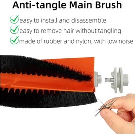 Accessories Kit Compatible with Dreame Z10 Pro / L10 Plus / D10 Plus Robot Vacuums, 1 Main Brush, 2 HEPA Filter, 4 Side Brush, 4 Dust Bag, 2 Mop Cloth