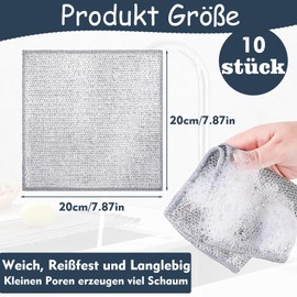 Scratchy-Wipes Cleaning Cloth, Scratchy Wipes, Pack of 10 Reusable Wire Sink Cloth, Multi-Purpose Stainless Steel Kitchen Cleaning Cloth for Wet and Dry Cleaning