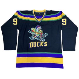 Adam Banks #99 Mighty Ducks Movie Hockey Jersey White Green (Black, XX-Large)