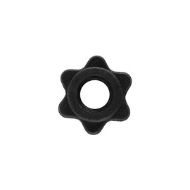 FONGKNOX 6PCS Dumbbell Plum Nuts, 25mm Star Lock Non-slip Barbell Clamp Black Plastic Dumbbell Hex Nuts for Barbell Bar
