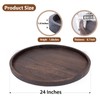 Round Ottoman Tray for Coffee Table Living Room Wood Serving