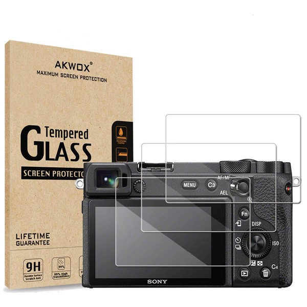 AKWOX [3-Pack] Tempered Glass Screen Protector for Sony Alpha A6600