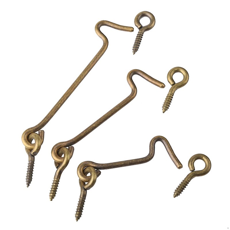 Hook and Eye Latch 7.5cm Retro Cabin Hooks Outside Solid