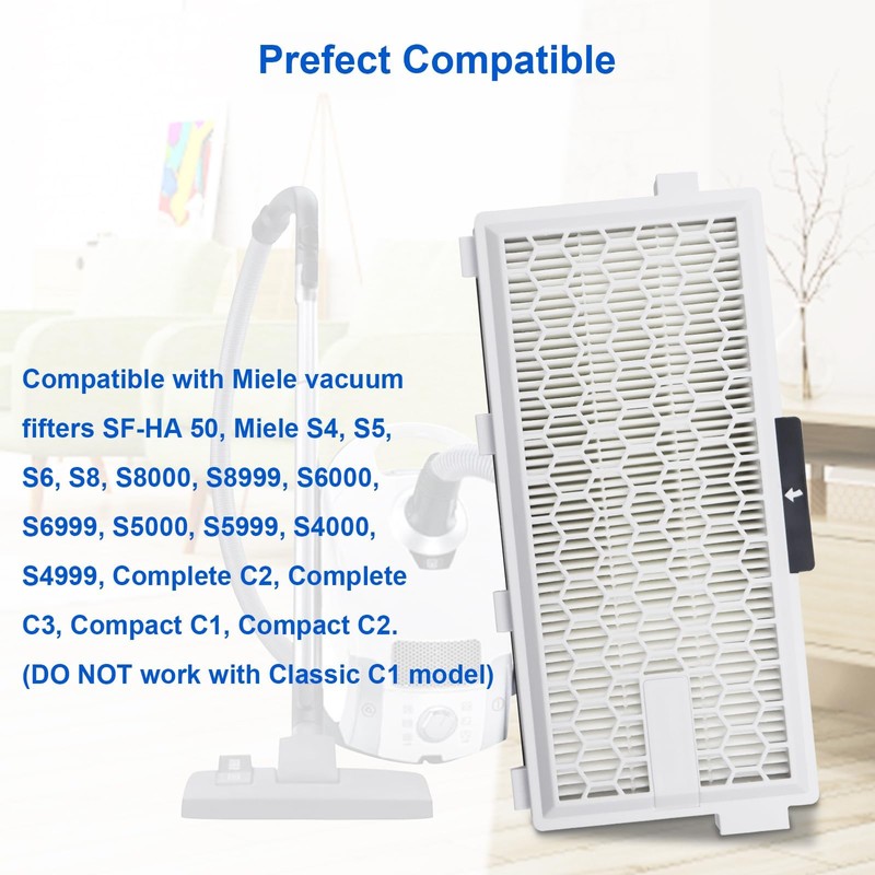 CERO 2 Pack AirClean 50 Replacement Filter Compatible with Miele