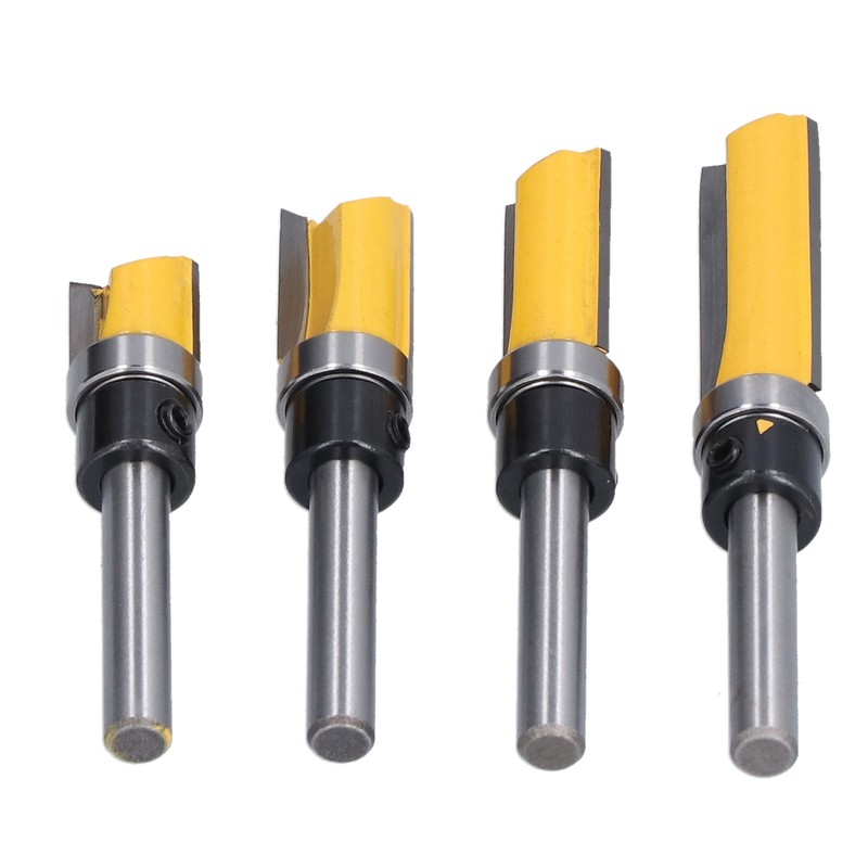 4Pcs Trim Hinge Router Bit Round Silver Yellow 1/4in Shank