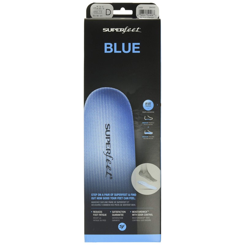 SUPER feet Insoles Blue [11121024] Trim Fit Series Footbed F