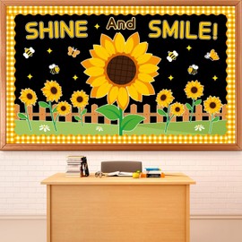 Sunflower Bulletin Board Set Sunshine Sunflower Classroom Bulletin Board Decorations Summer Butterfly Bee Cutouts Classroom Decorations for Back to School Office Home Chalkboard Decor Wall Door
