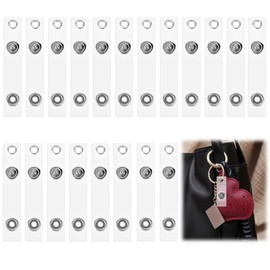 20PCS Badge Holder Clip Id Badge Clip with Snap Closure and Eyelet PVC Card Holder Suitable for Card Holders Work ID Holders Lanyard Keychains and Name Tags (20Pcs)
