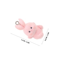 Operitacx 5Pcs Cute Bunny Keychain Charms Lightweight Cartoon Rabbit Pendant for DIY Bags Keys and Purses Unique Flocking Design for Teens