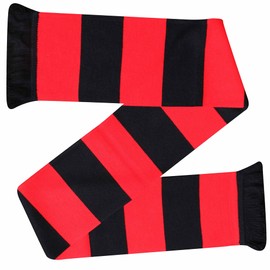 GIFTS 4 ALL Milan Fans Red & Black Football Retro Traditional Match Day Bar Scarf, Milano Football Scarf, Milan Fans Scarf (100% Acrylic)…