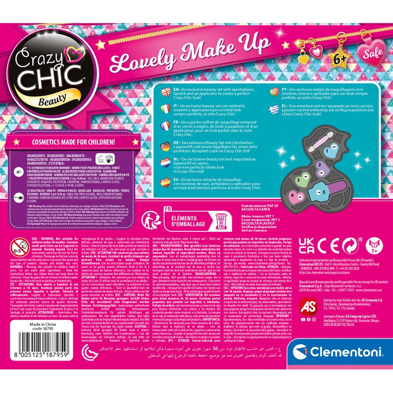 Clementoni Crazy Chic Lovely Make Up Rainbow Fox Makeup Set