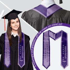 XINWBB First Generation Graduation Stole 2025, First Gen Graduation Sash for High School College Graduates (Purple)