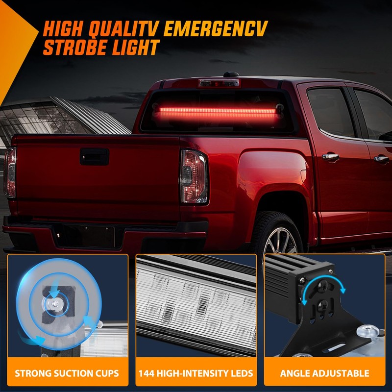 Nilight 144LED Traffic Advisor Strobe Light Bar with Controller Red