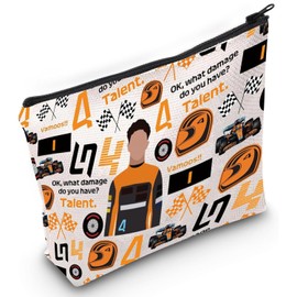 Racing Fans Cosmetic Bag, Formula 1 Makeup Bag, Racing Lover Gifts for Women Zipper Pouch Bag Racing Merchandise F1 Racing Aesthetic Cosmetic Bag - Ok What Damage Do You Have Talent