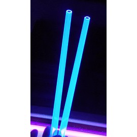 Best Acrylics 2 Pc 1/2" OD 3/8" ID X 12" CLEAR BLUE FLUORESCENT ACRYLIC PLEXIGLASS TUBE 1/16"W