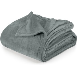 Utopia Bedding Cool Grey Fleece Blanket Twin Size Lightweight Fuzzy Soft Anti-Static Microfiber Bed Blanket (90x66 Inch)