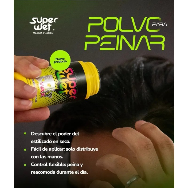 Super Wet Cera en Polvo Da Volumen, Control Ligero Profesional