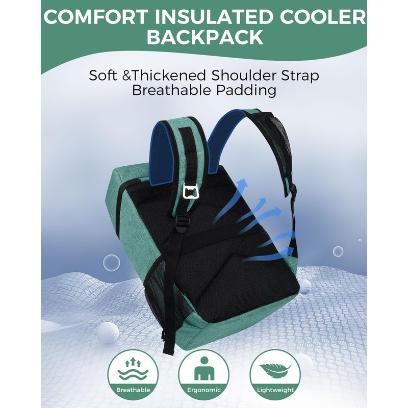 BAGLHER Cooler Backpack 30 Cans, Leakproof Waterproof Cooler Bag with