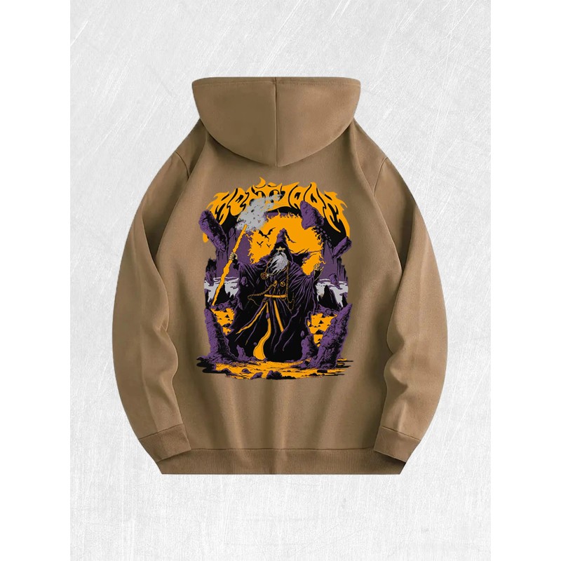 Wizard Graphic Hoodie 100% Cotton US Warehouse 7 ColorsColor: Light