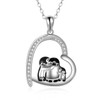 YAFEINI Penguin Family Necklaces Penguin Gifts 925 Sterling Silver Hugging