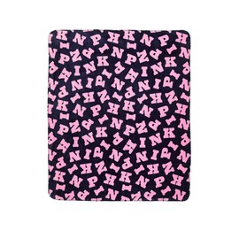 Victoria's Secret Plush Blanket Size 60" x 50" Multicolor Logo Print New