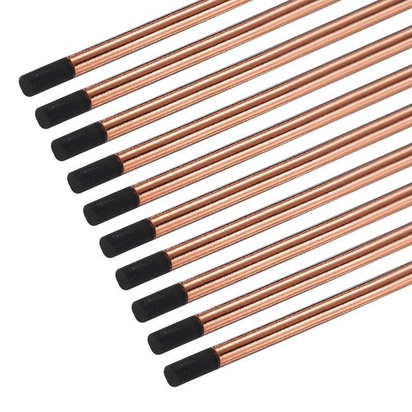 PATIKIL 10pcs 11mmx305mm(0.4"x12") Carbon Arc Air Gouging Rods Copper Graphite