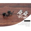 Screw Flat Back Black Lightning Bolt Stud Earrings for Women