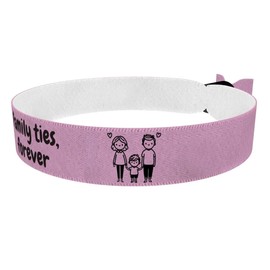 Stoffarmband Family ties forever - Wasserfestes Satinarmband für Familie und Freunde - Freundschaftsarmband - Modisches Armband für besondere Anlässe - Geschenk für emotionale Bindungen