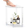 Cilinta Corner Shower Stool, Clear Acrylic Shower Bench for Shaving