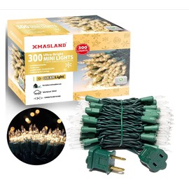 XMASLAND Ultra-Bright Connectable Clear Christmas Light Set 300Count 63.8Feet(2Sets-Each 150Lights) Incandescent Bulb Mini String Light for Indoor Outdoor Christmas Tree Wedding Garden Holiday Party