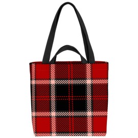 VOID Plaid Red Black Checked Bag 33 x 33 x 14 cm, 15 L Shopping Bag, multicoloured, Casual