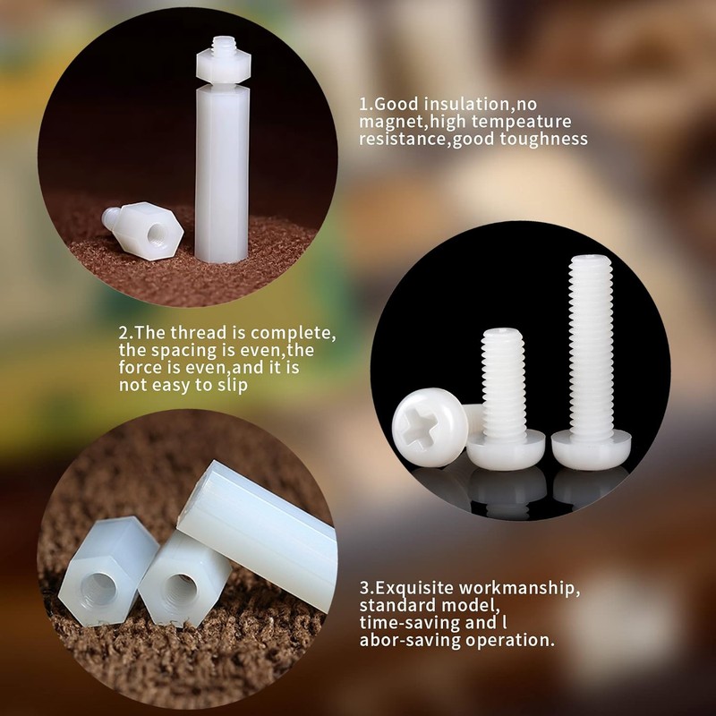 Ewwtrey 335 Pcs M2.5 Male Female Nylon Spacer Standoff Screw