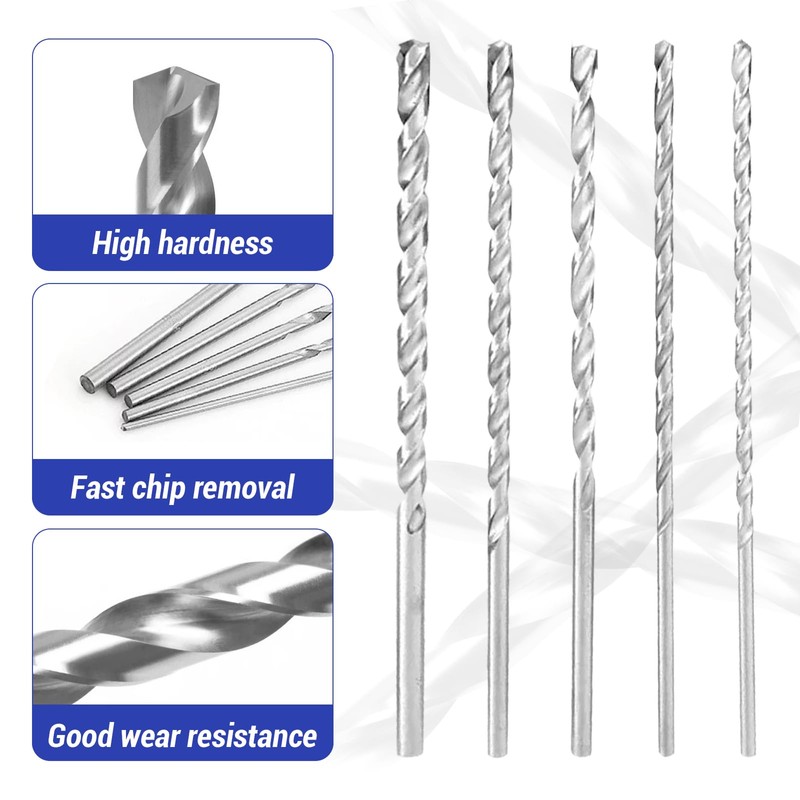 5 PCS Extra Long Wood Drill Bits Set, 150mm High-Speed