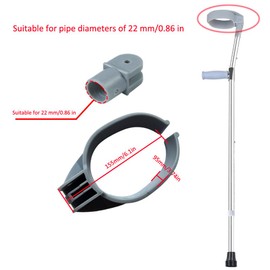 DeaHea 2 Pack Forearm Crutches Arm Cuff Replacement Elbow Support Open Cuff for Forearm Crutch Adjustable Lightweight Ergonomic Elbow Crutches Spring Assist Crutches