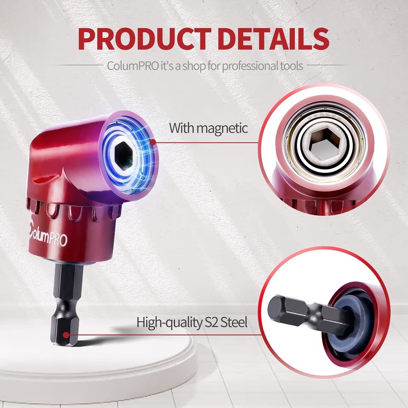 ColumPRO 2PCS 1/4 Inch 105 Degree Right Angle Driver dapter