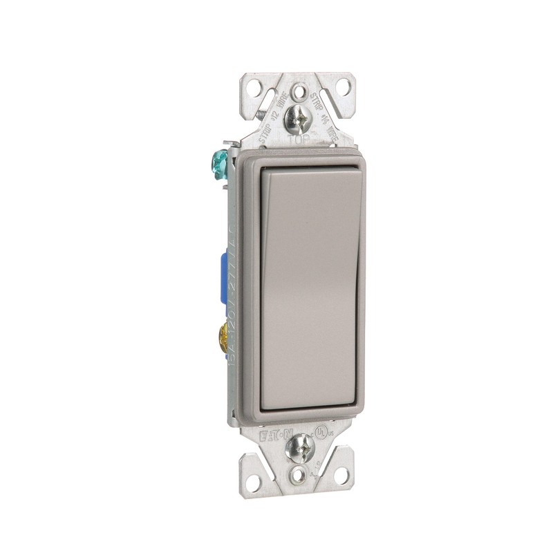 EATON 7503SG-K-L 3-Way Designer Switch, Silver Granite