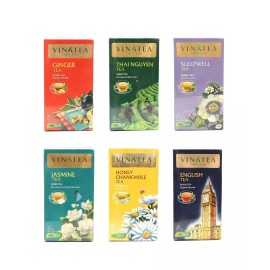 Vinatea Vietnamese Tea Vietnam Drink Green / Black / Chamomile / Ginger/ 25 Bags - Black