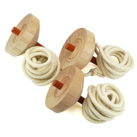 Long Spinning Diameter 2.3 inches (5.8 cm), Solid Wooden Pivots for Painting and Crafting (Red Oak Stax, Set of 3) with Rope