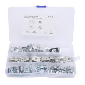 Car U Clips 50 Pcs Manganese U Shape Nuts Assortment for M4 M5 M6 M8