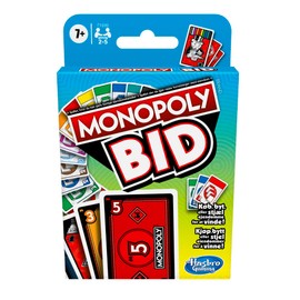Monopoly Das Spiel Bid, Quick Card Game for Families and Children from 7 Years (Danish/Norwegian)