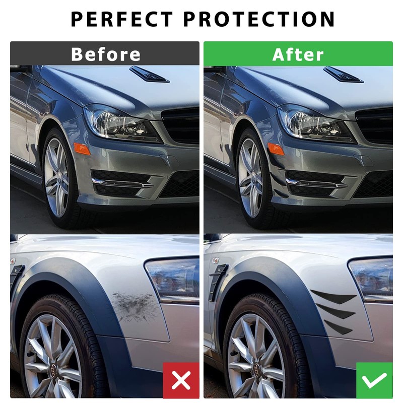 DREAMIZER 6pcs Black Car Front Bumper, Universal Rubber Car Bumper
