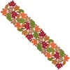 Simhomsen Embroidered Fall Autumn Thanksgiving Multi-Color Leaves Table Runner (14