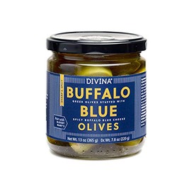 Divina Spicy Buffalo Blue-Cheese-Stuffed Greek Olives, 13 Ounce Net Weight